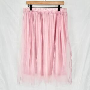 LuLaRoe Pink Tulle Layered Skirt Size XL